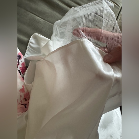 WHBM sleeveless Pink Rose bold flowers pleated fit & flare swing dress size 6 - Picture 7 of 10